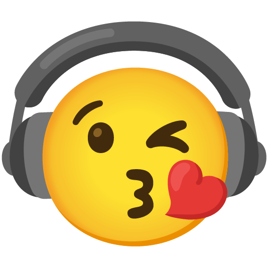headphones kissing heart