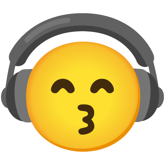 headphones kissing smiling eyes