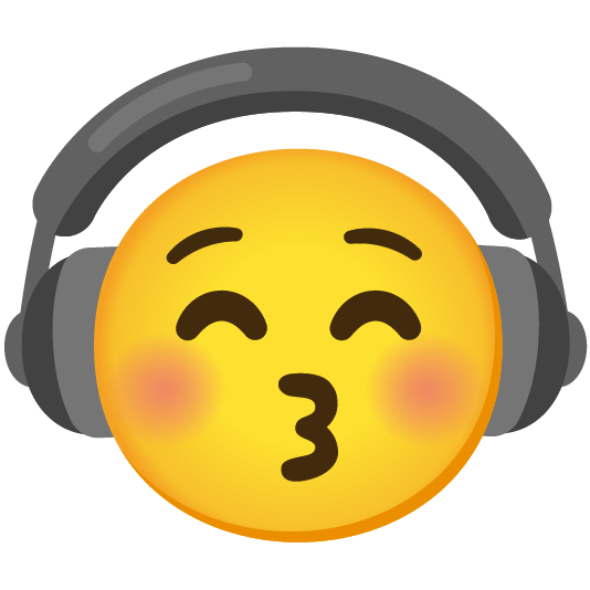headphones kissing closed eyes
