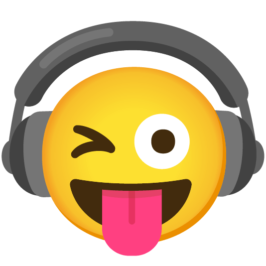 headphones stuck out tongue winking eye