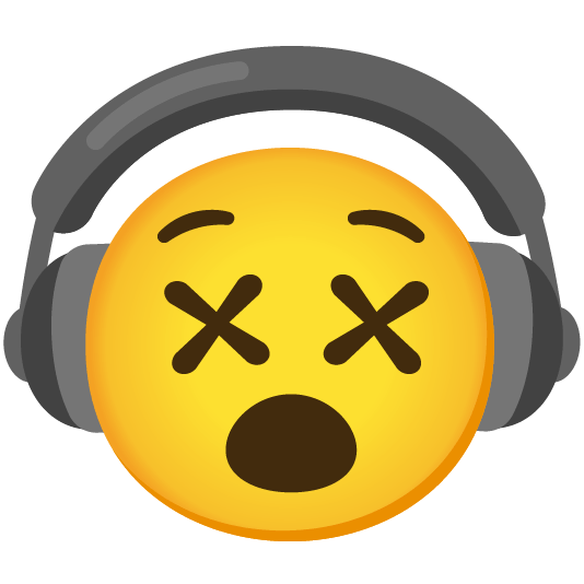 headphones dizzy face