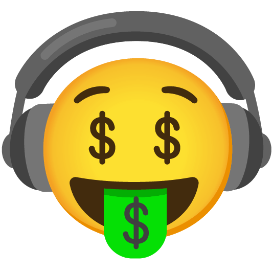 headphones money mouth face