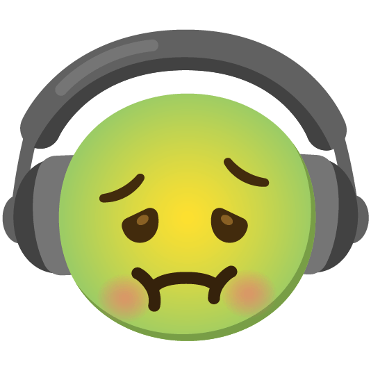 headphones nauseated face