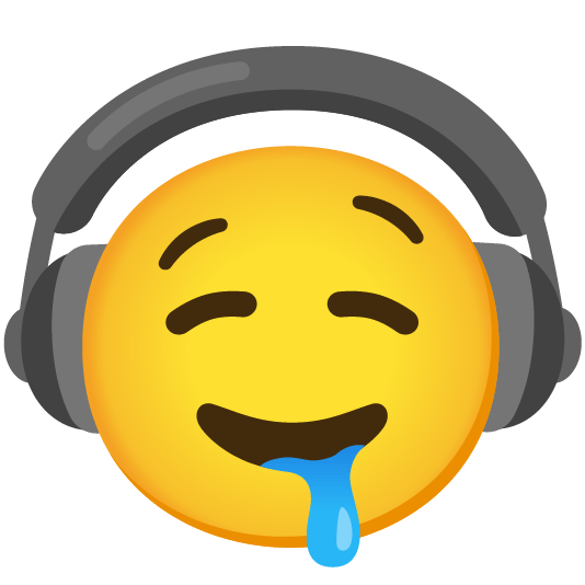 headphones drooling face