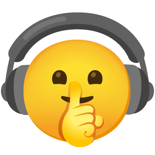 headphones shushing face