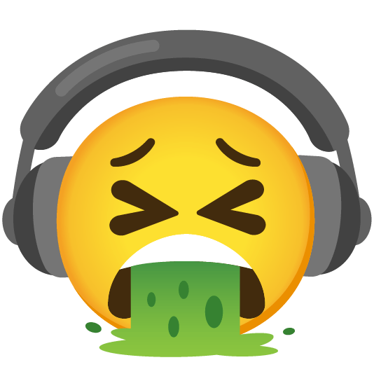headphones face vomiting