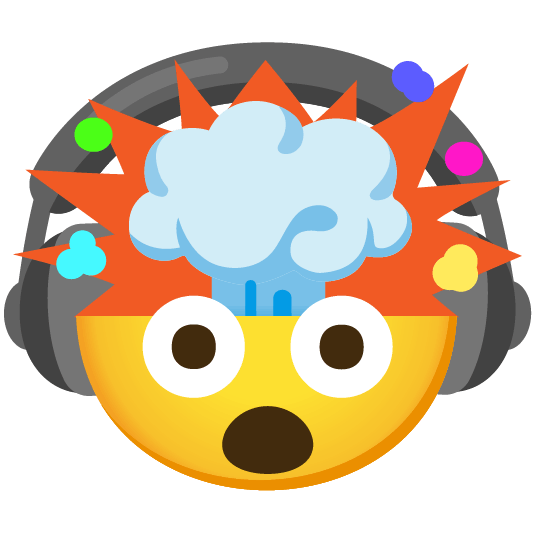 headphones exploding head