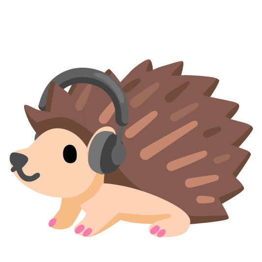 headphones hedgehog