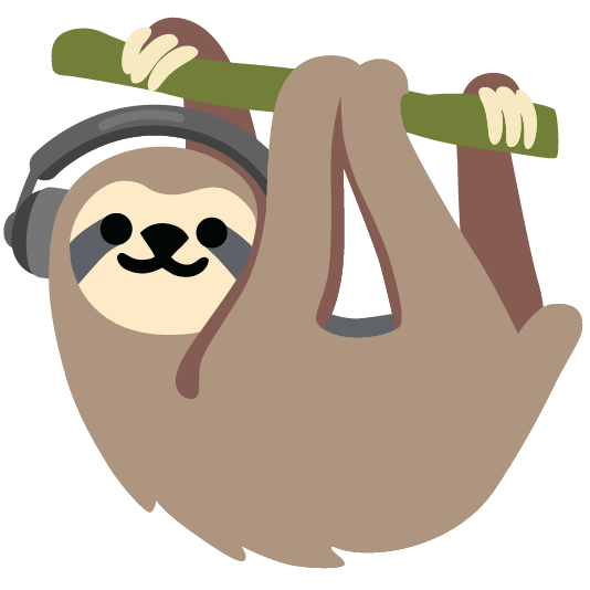 headphones sloth