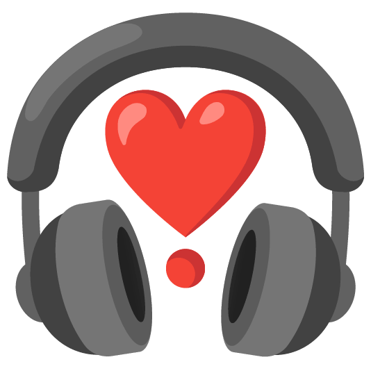 headphones heavy heart exclamation mark ornament