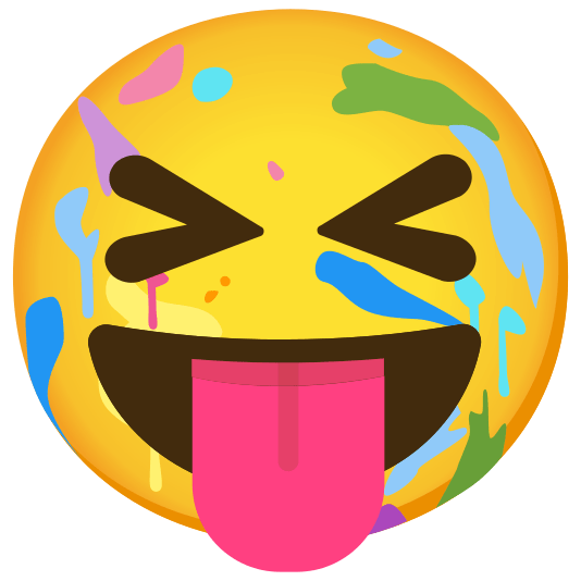 art stuck out tongue closed eyes