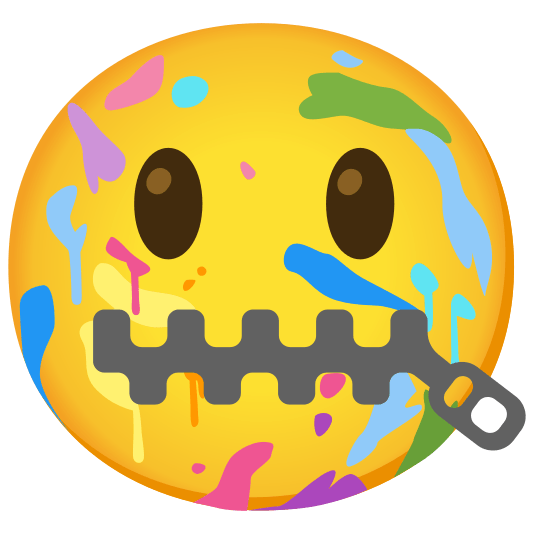 art zipper mouth face