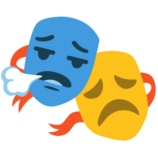 performing arts face exhaling