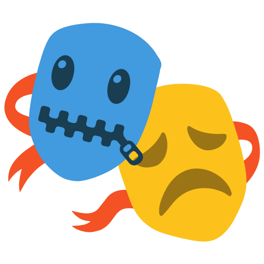 performing arts zipper mouth face