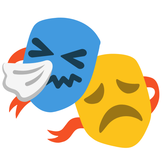 performing arts sneezing face