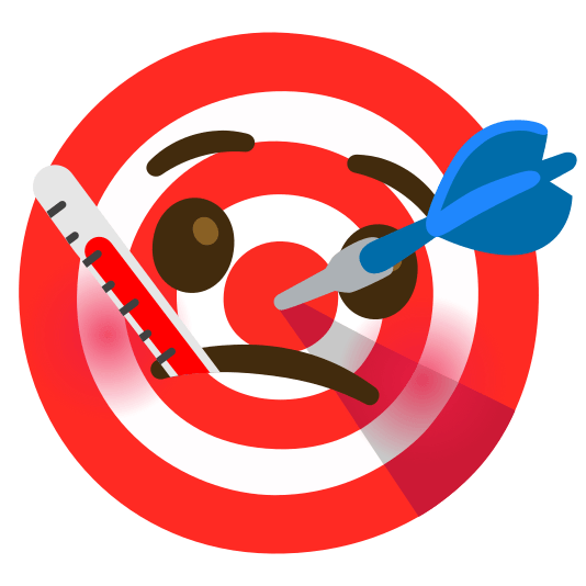 dart face with thermometer