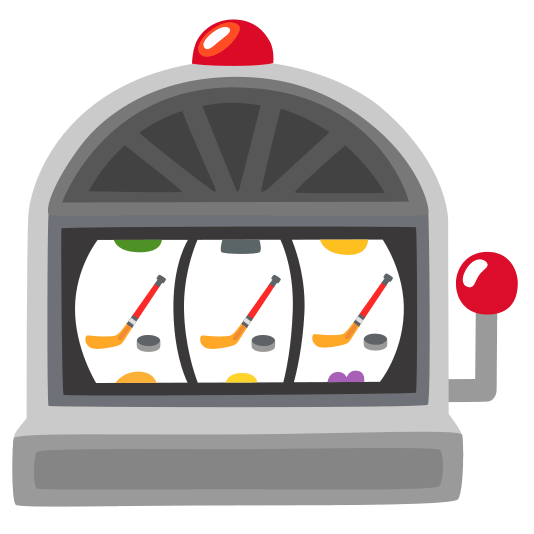 slot machine ice hockey stick and puck