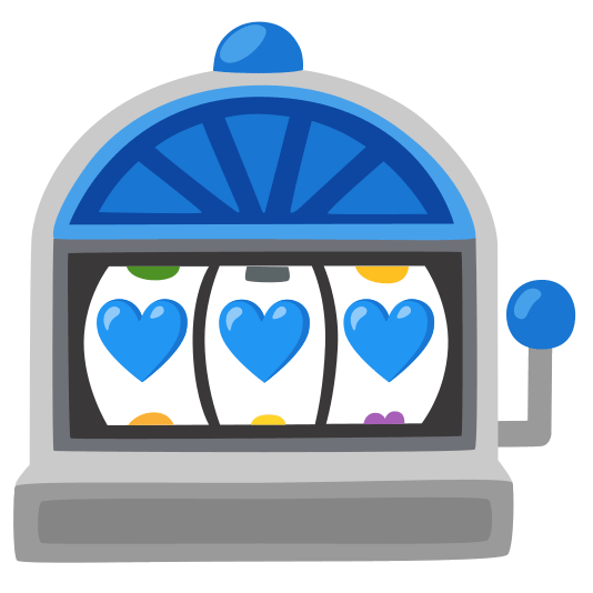 slot machine blue heart