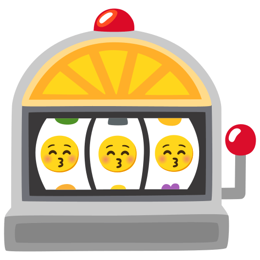 slot machine kissing closed eyes