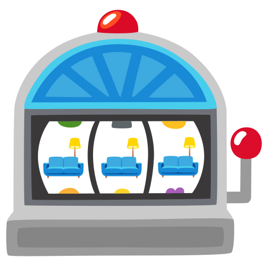 slot machine couch and lamp