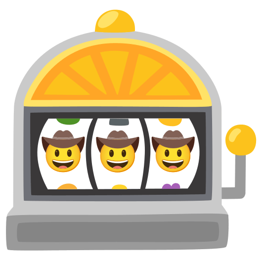 slot machine face with cowboy hat