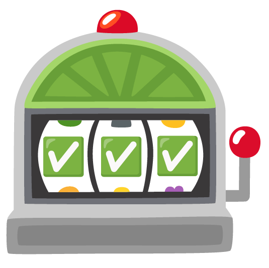 slot machine white check mark