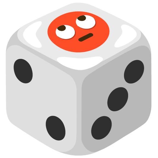game die face with rolling eyes