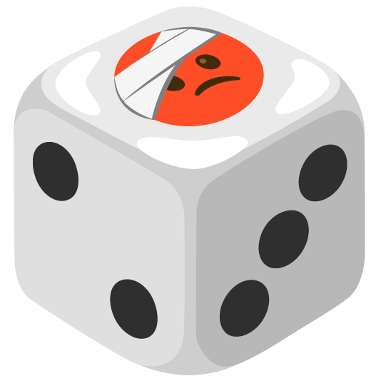 game die face with head bandage