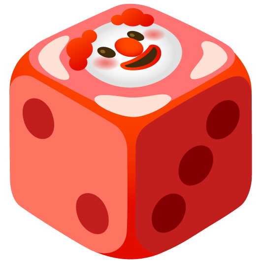 game die clown face