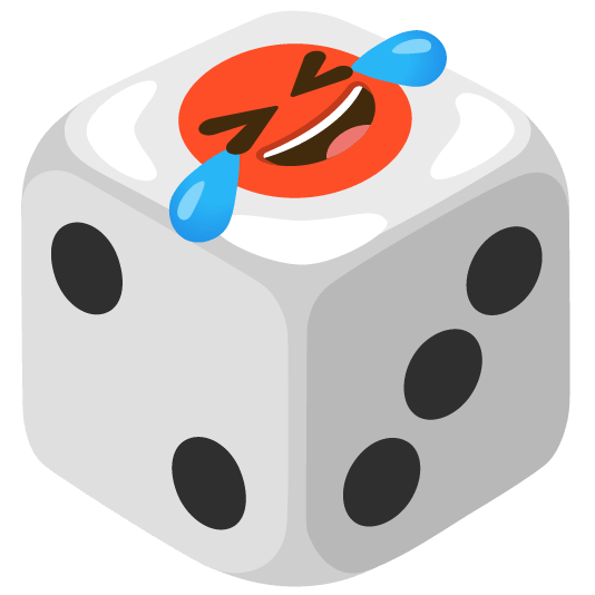 game die rolling on the floor laughing