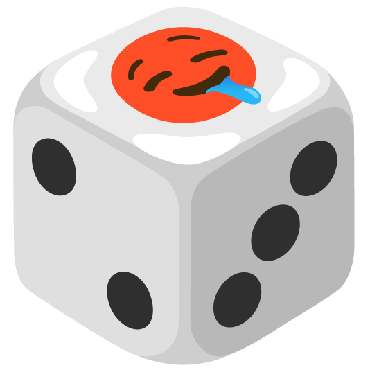 game die drooling face