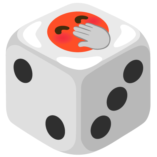 game die face with hand over mouth