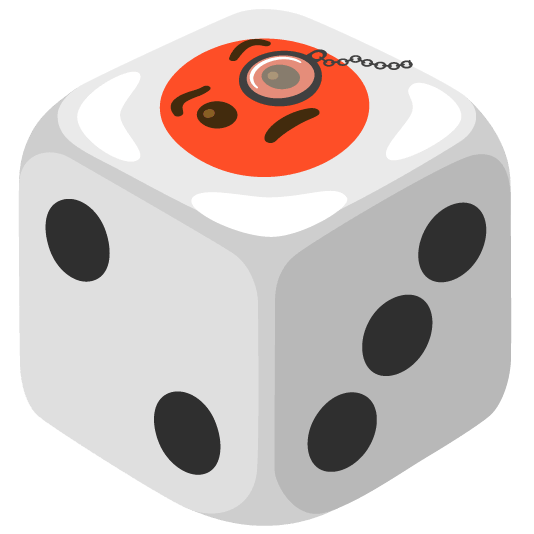 game die face with monocle