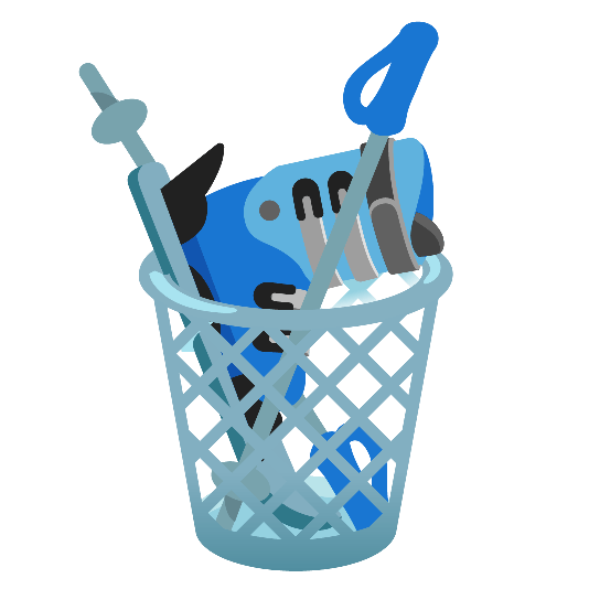ski wastebasket