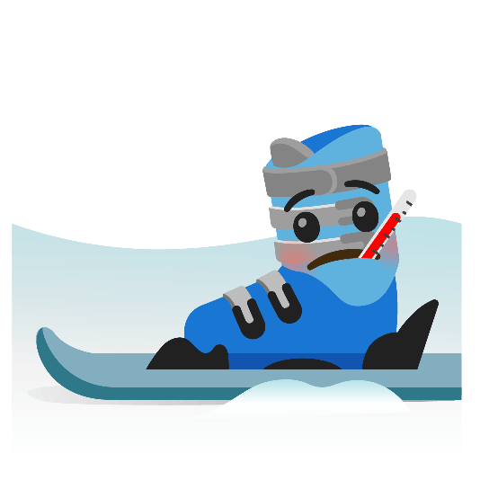 ski face with thermometer