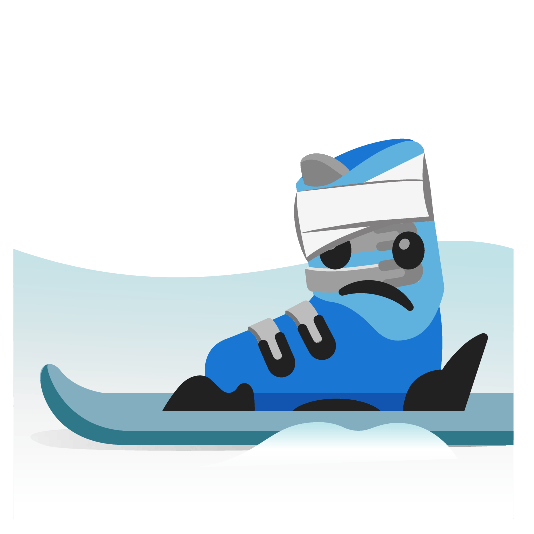 ski face with head bandage