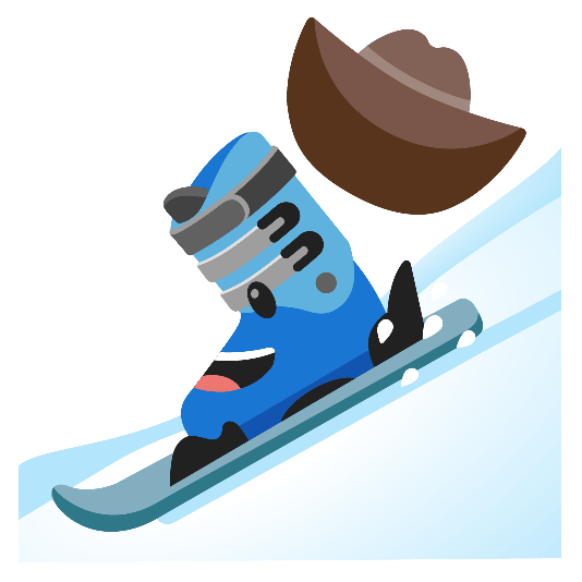 ski face with cowboy hat