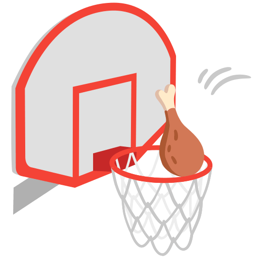 basketball poultry leg