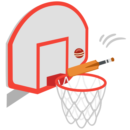 basketball cricket bat and ball