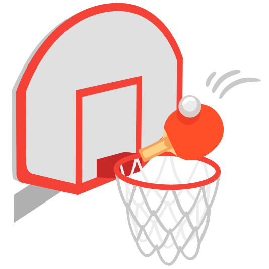 basketball table tennis paddle and ball