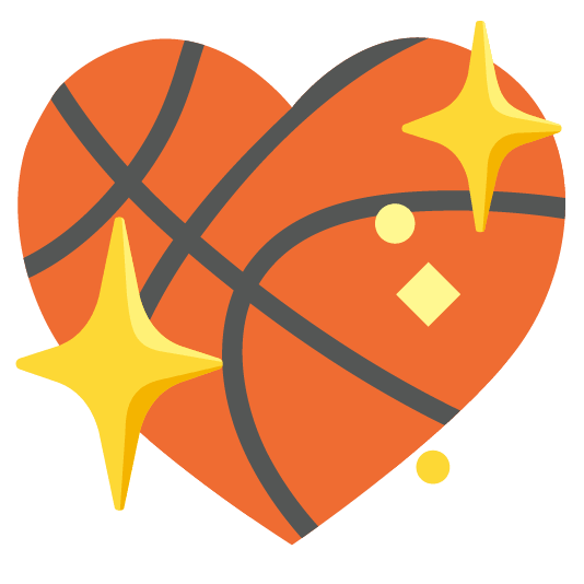 basketball sparkling heart