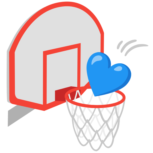 basketball blue heart