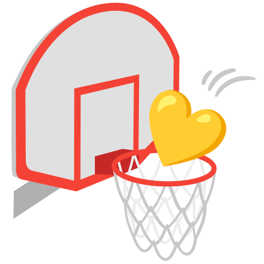 basketball yellow heart