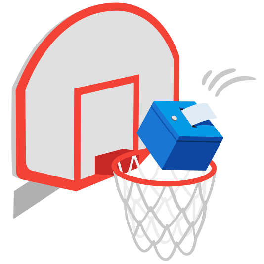 basketball ballot box with ballot