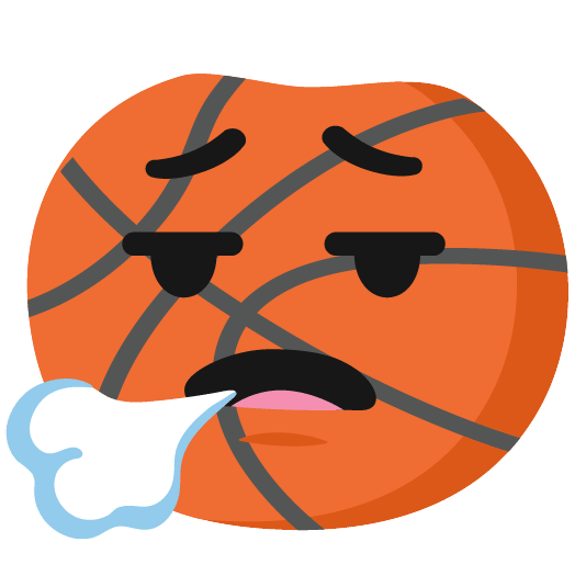 basketball face exhaling
