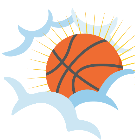 basketball face in clouds