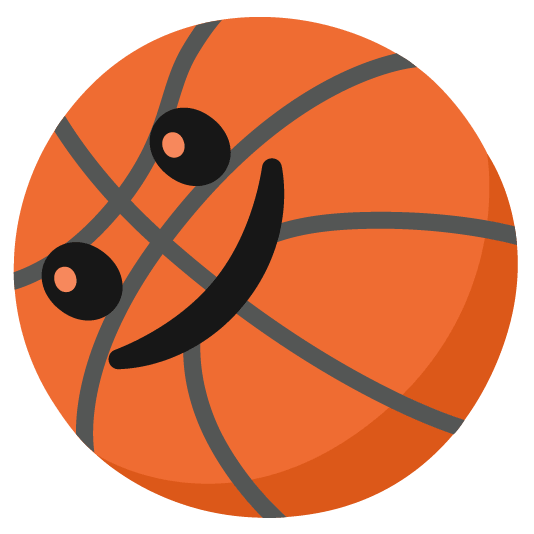 basketball slightly smiling face