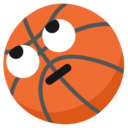 basketball face with rolling eyes