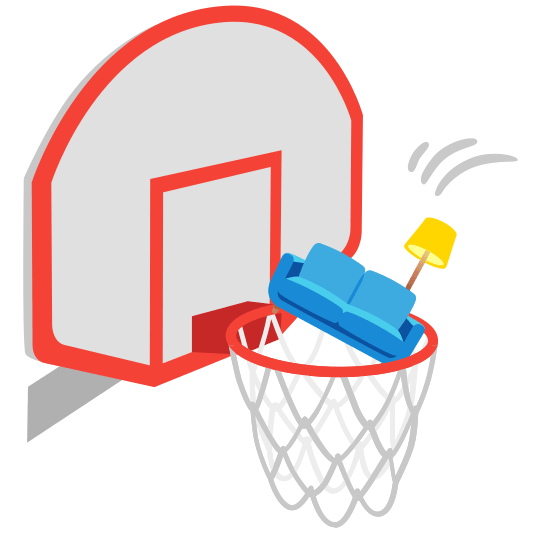 basketball couch and lamp