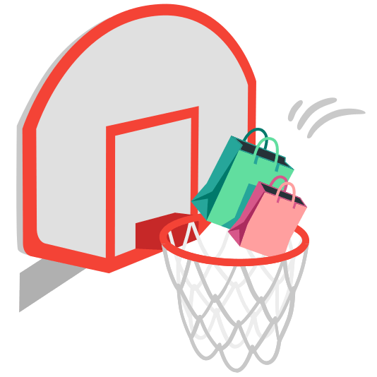 basketball shopping bags